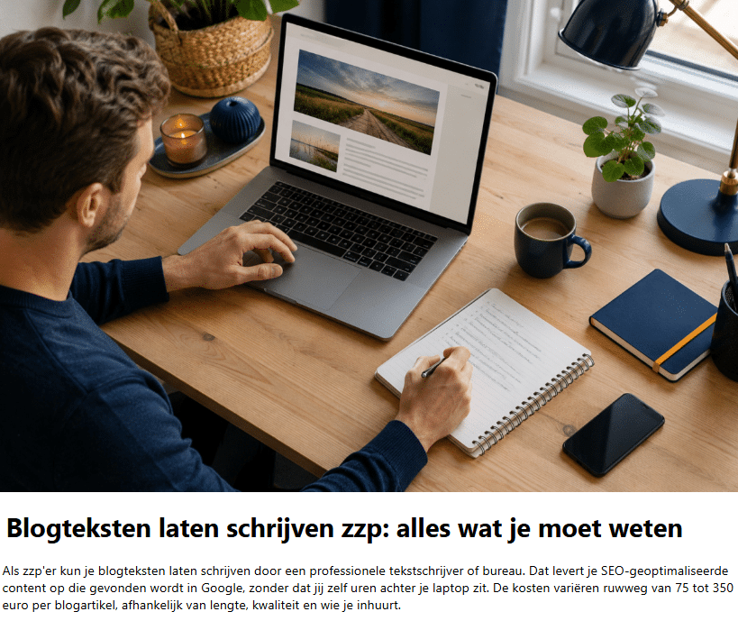 Voorbeeldblog over blogteksten laten schrijven als zzp'er