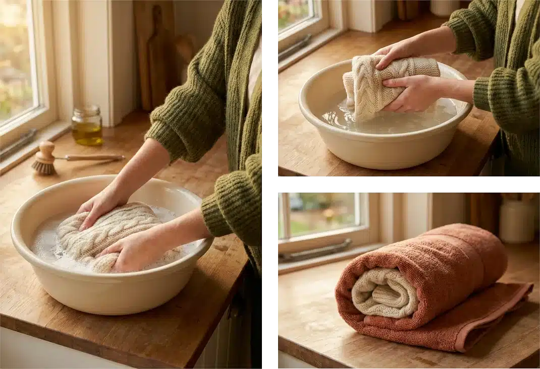wollen trui met de hand wassen